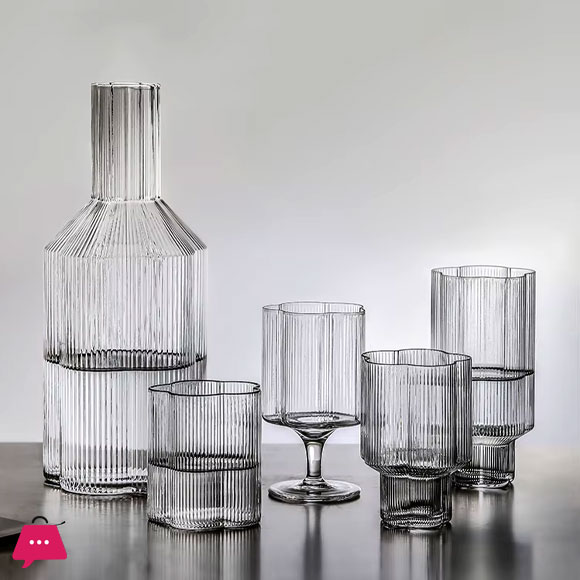 Flower Shape Glass Set Home Table Decor Creative Drinkware Glassware Set of 6