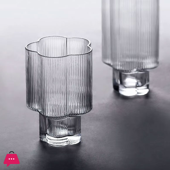 Flower Shape Glass Set Home Table Decor Creative Drinkware Glassware Set of 6