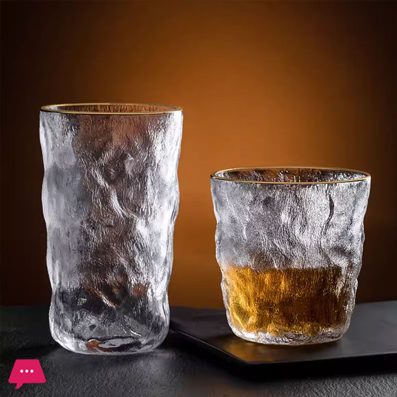 Frosted Glass Cup Glacier Tumbler Lead-free Heat Resistant Transparent Crystal Multi Pattern Drinkware