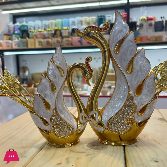 Golden Swan Design Spoon Set