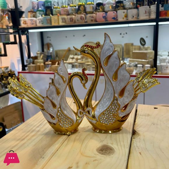 Golden Swan Design Spoon Set