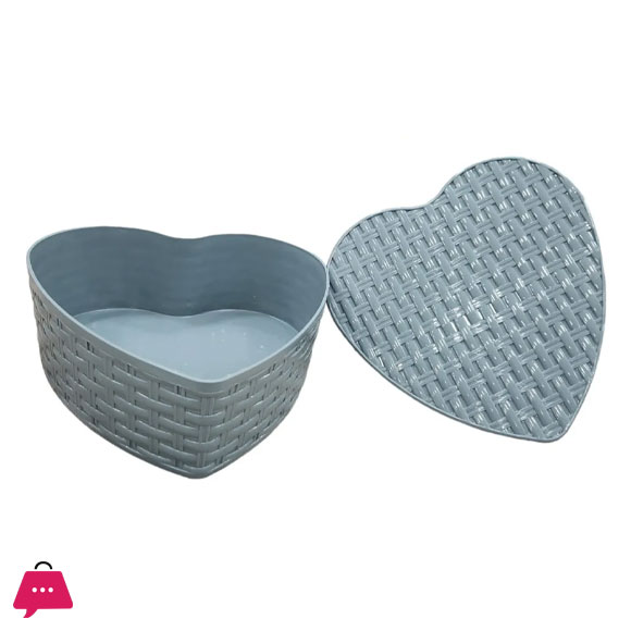 Heart Rattan-Like Plastic Organizer Box
