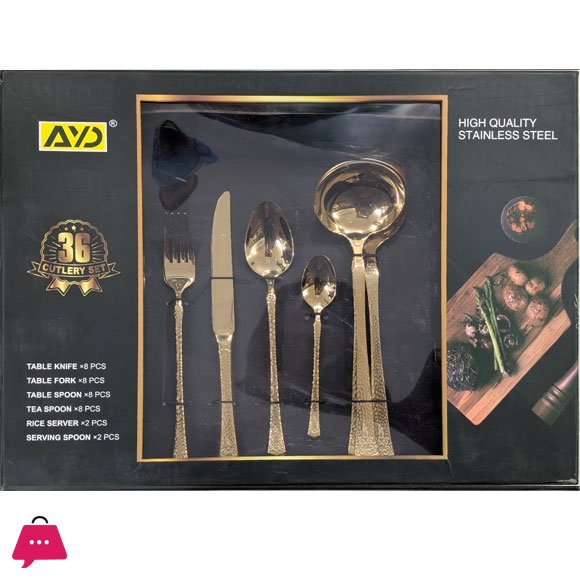 High Quality AYD Stainless Steel Cutlery Set of 36 pcs