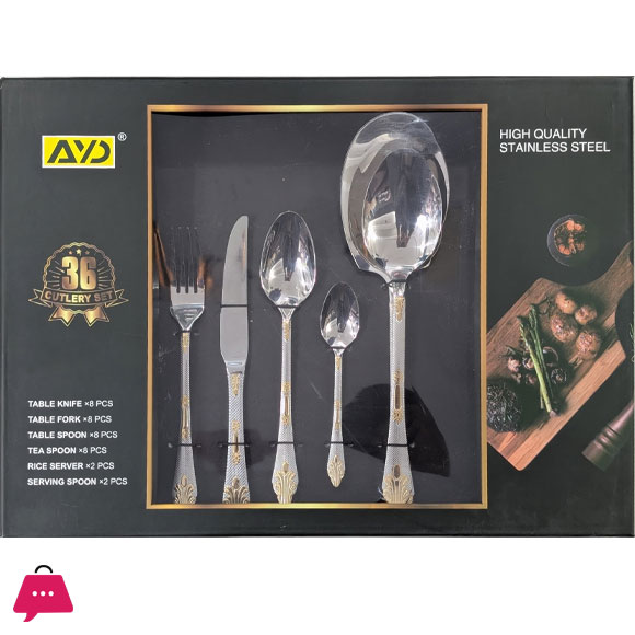 High Quality AYD Stainless Steel Cutlery Set of 36 pcs