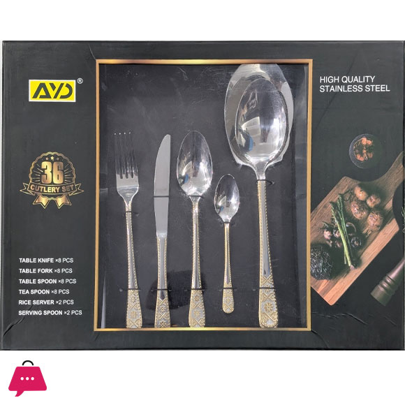 High Quality AYD Stainless Steel Cutlery Set of 36 pcs
