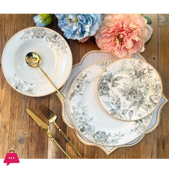 JOHANSON BROS Bone China Plate Set 18 Pcs