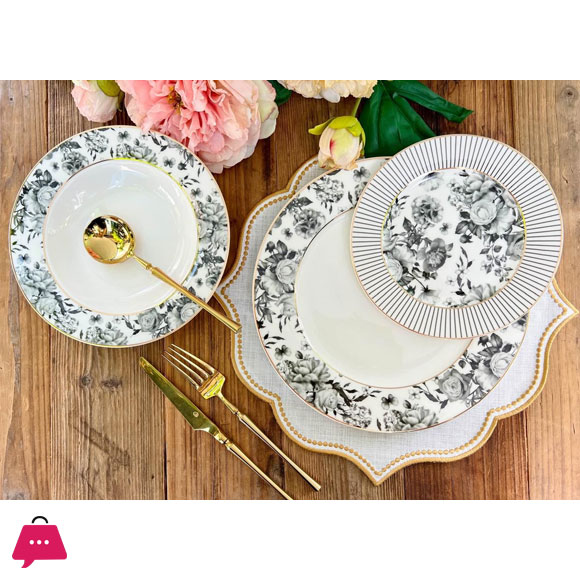 JOHANSON BROS Bone China Plate Set 18 Pcs