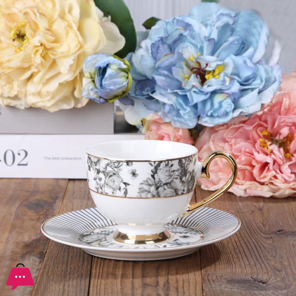 JOHANSON BROS Bone China Tea cup & Saucer Set - 6 Persons