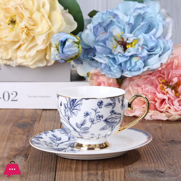 JOHANSON BROS Bone China Tea cup & Saucer Set - 6 Persons
