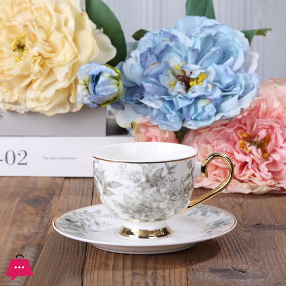 JOHANSON BROS Bone China Tea cup & Saucer Set - 6 Persons