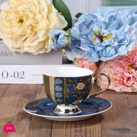 JOHANSON BROS Bone China Tea cup & Saucer Set - 6 Persons
