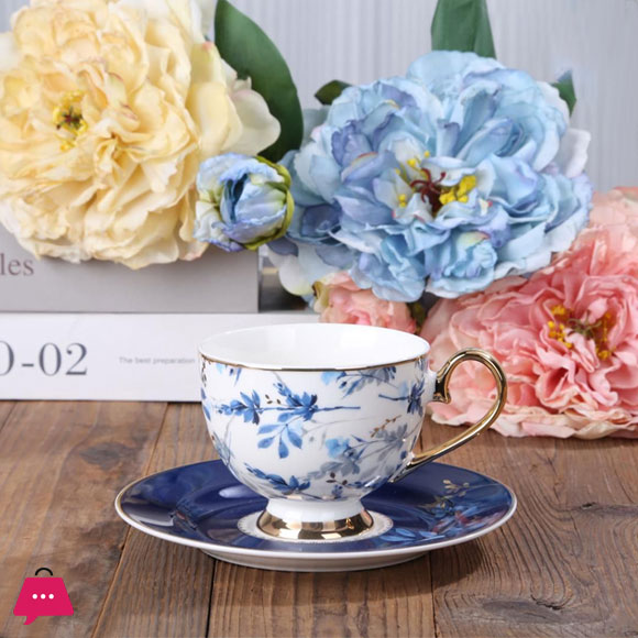 JOHANSON BROS Bone China Tea cup & Saucer Set - 6 Persons