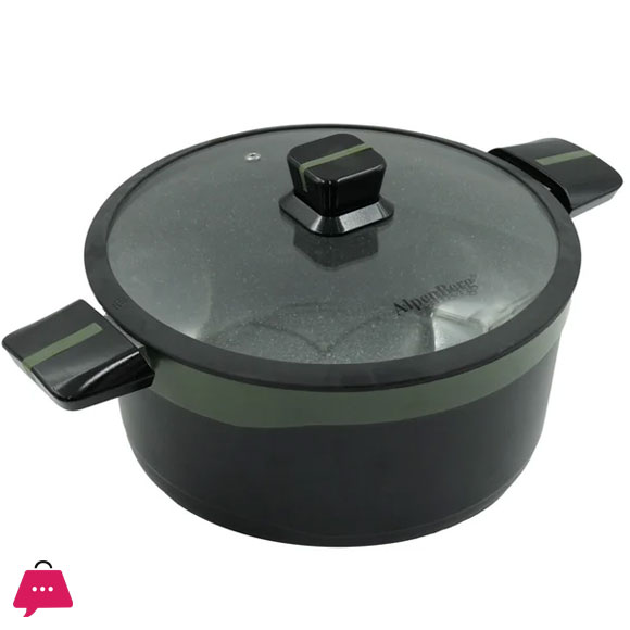 KC-61 Casserole 32cm Non-Stick Cooking Pot with Glass Lid Bulk Cooking