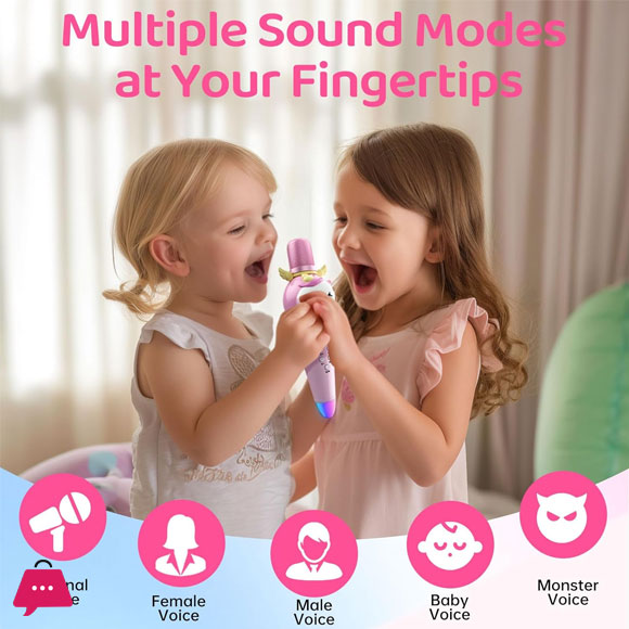 Kids Karaoke Microphone Machine for Kids Toys with Wireless Bluetooth Mic Speaker