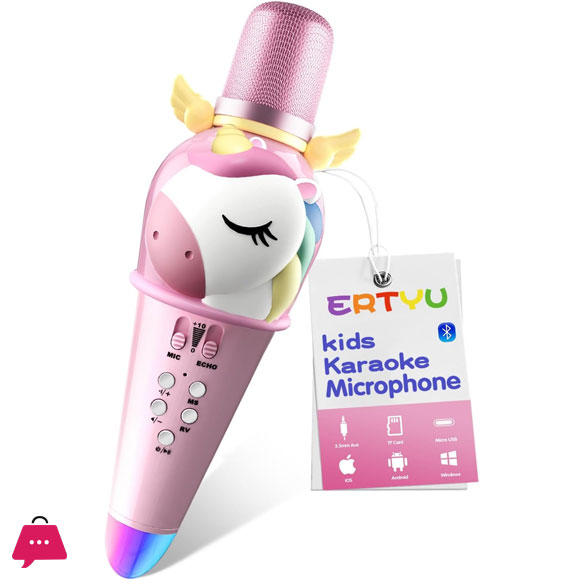 Kids Karaoke Microphone Machine for Kids Toys with Wireless Bluetooth Mic Speaker