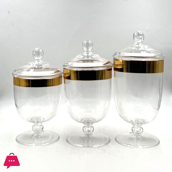 Nordic Acrylic Sealed Jar Transparent Plastic Storage Jar with Lid High Sugar Jar Candy Jar Living Room Decoration