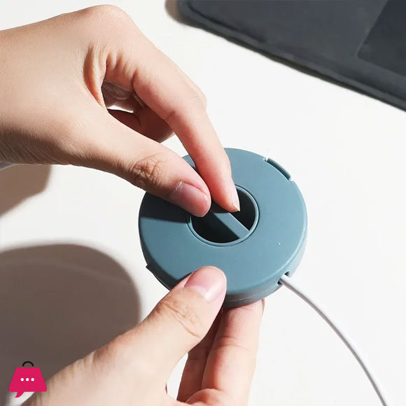 Portable Cable Winder Round Travel Data Cord Organizer for USB Charger Cable Holder Wire Management