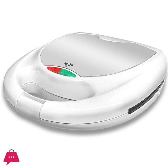 SANDWICH MAKER 2 Slice Steel Housing White BSM-304