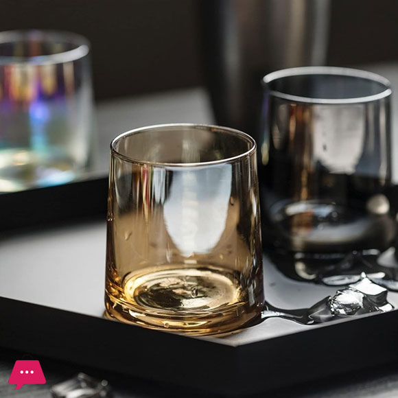 Thin Rim Crystal Tumbler Glasses Set of 6 - 10oz/300ml Capacity - Elegant and Stylish Design (Type3)