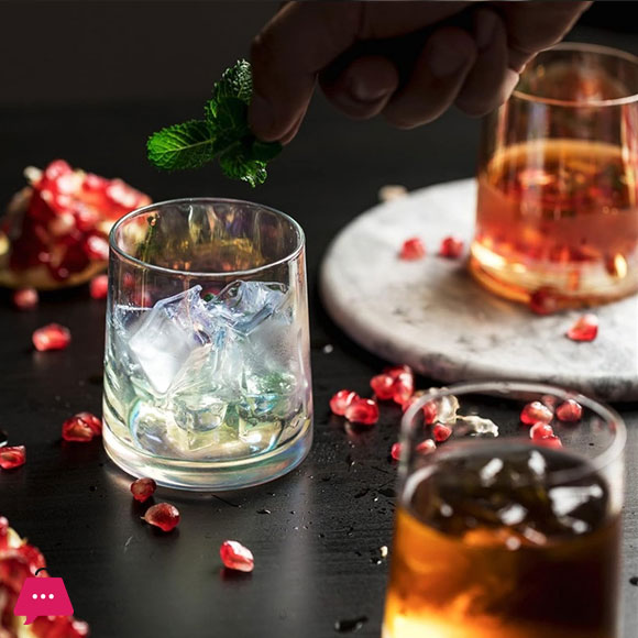 Thin Rim Crystal Tumbler Glasses Set of 6 - 10oz/300ml Capacity - Elegant and Stylish Design (Type3)