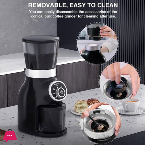 Western Electric Ceramic Conical Burr Coffee Bean Grinder with 31 Settings, Ideal for Espresso, Drip Coffee, French Press