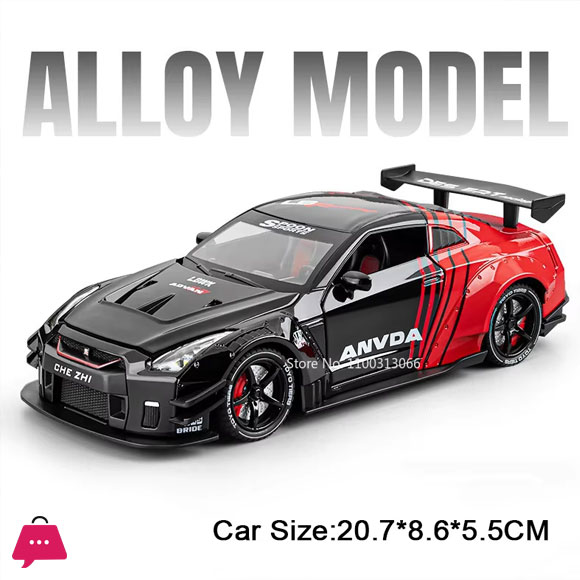 1:24 Nissan GTR Sport Simulation Alloy Model Sound Light with Smoke
