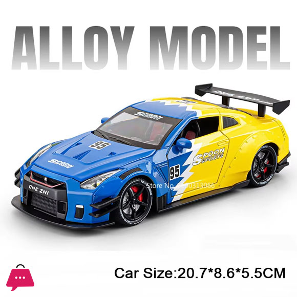1:24 Nissan GTR Sport Simulation Alloy Model Sound Light with Smoke