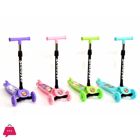 3 Wheel Kick Scooter for Kids Boys and Girls with Adjustable Height and PU Flashing Wheels