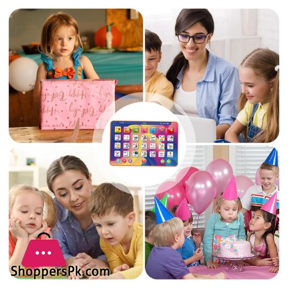 Childrens Learning Tablet 7-Inch Kids Smart Pad Ergonomic Alphabet Learning Preschool Learning Activities Touch & Learn Tablet