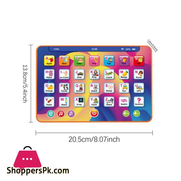 Childrens Learning Tablet 7-Inch Kids Smart Pad Ergonomic Alphabet Learning Preschool Learning Activities Touch & Learn Tablet