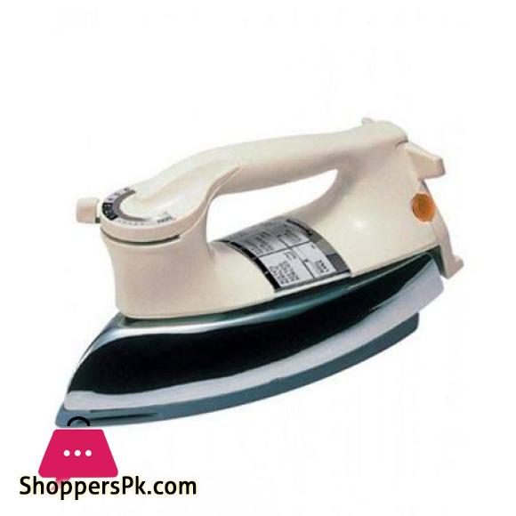 National Dry Grey Plate Iron Heavy Weight 1200 WATT White handle