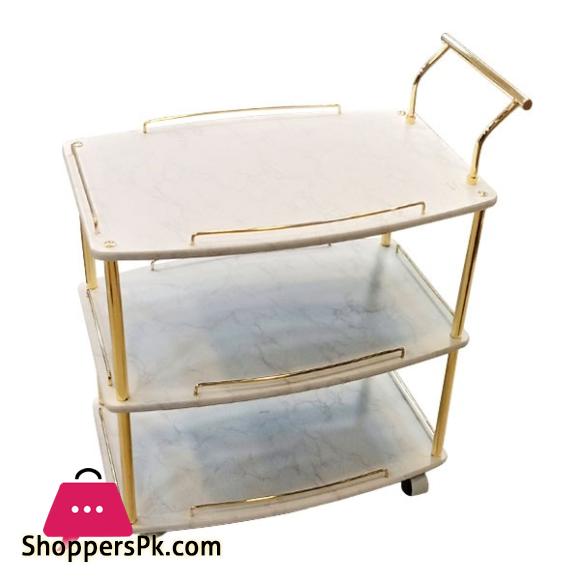 Rect Oval Tea Trolley Marble 117-E02