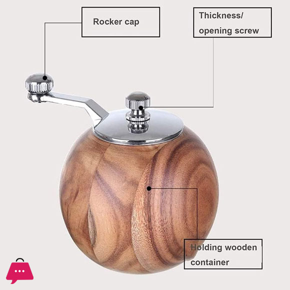 Wooden Salt And Pepper Grinder Hand Cranked Mini Grinder Multi-purpose Pepper Mills