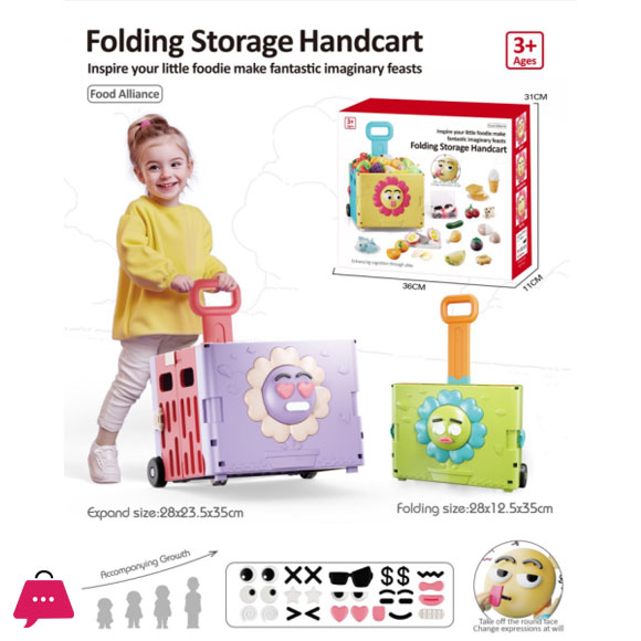 Folding Shopping Cart with Various Expressions
