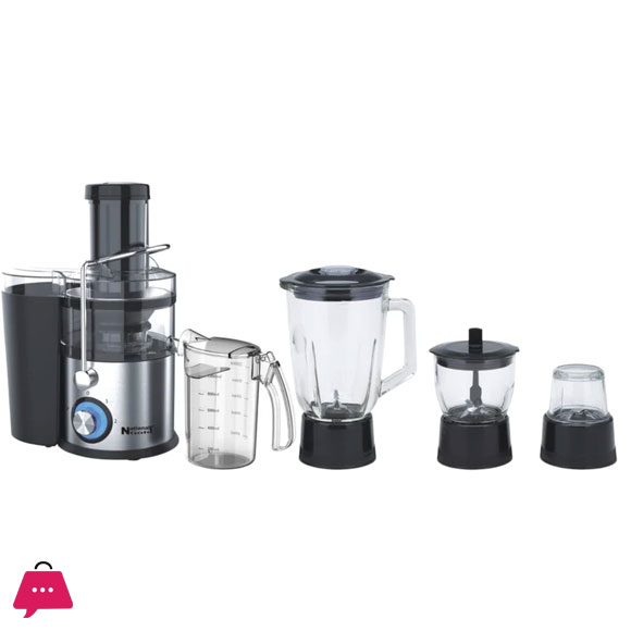National JUICER BLENDER 4 IN 1 STEEL BLACK BODY 1.5L GLASS JAR 800W