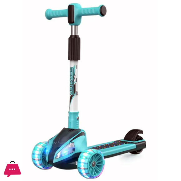 Kids Scooter LED Foldable Adjustable Height Kids Kick Scooter with 3 Flashing Wheels