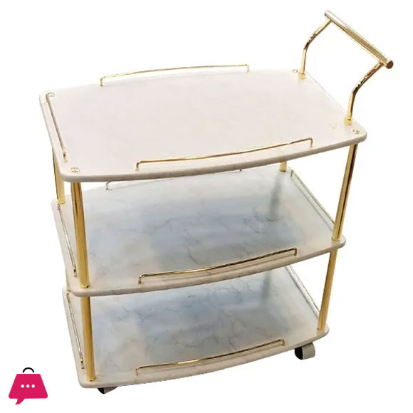 Rect Oval Tea Trolley Marble 117-E02