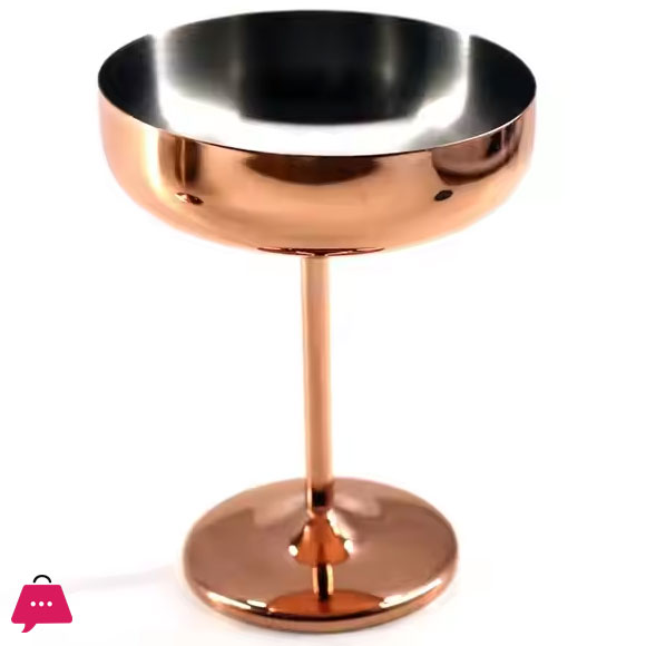 Stainless Steel Copper Plated martini Glass Juice Goblets Ice Cream Cup Dessert Cups 1 Pcs