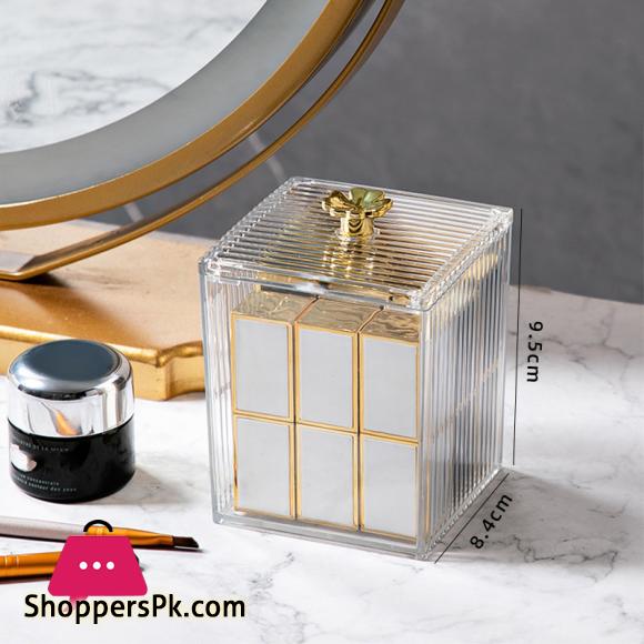 1PCS Transparent Storage Box Cotton Swab Container Desktop Dust-Proof Makeup Removal Cotton Lipstick Cosmetics Boxes Acrylic New
