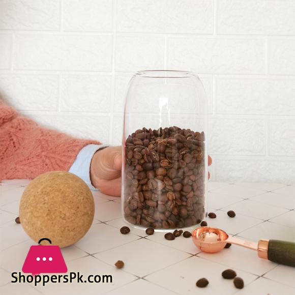 3-PCS Glass Storage Jar with Cork Ball Lid Jar Set Glass Container (Set of 3)