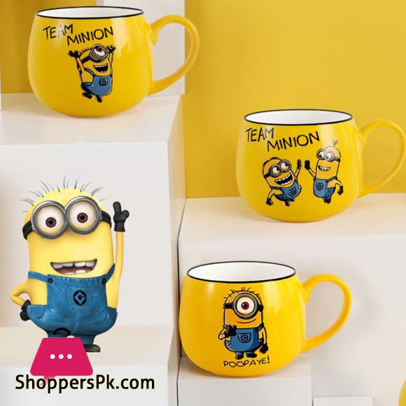 Ceramic Tea Cup Set – 1 pc of Cartoon Character Minion Oval Mug Set- Minions Coffee Cup Set