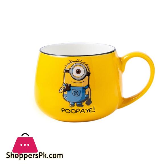 Ceramic Tea Cup Set – 1 pc of Cartoon Character Minion Oval Mug Set- Minions Coffee Cup Set