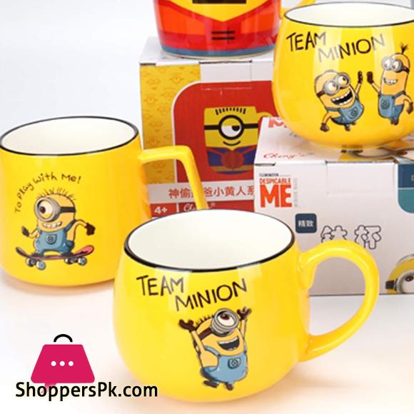 Ceramic Tea Cup Set – 1 pc of Cartoon Character Minion Oval Mug Set- Minions Coffee Cup Set