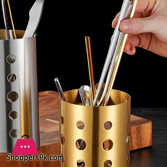 Chopsticks Holder Stainless Steel Kitchen Tool Utensil Canister Cutlery Holder