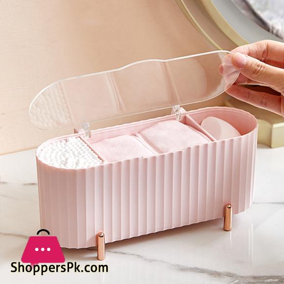 Dustproof Cosmetic Cotton Storage Box with Cover