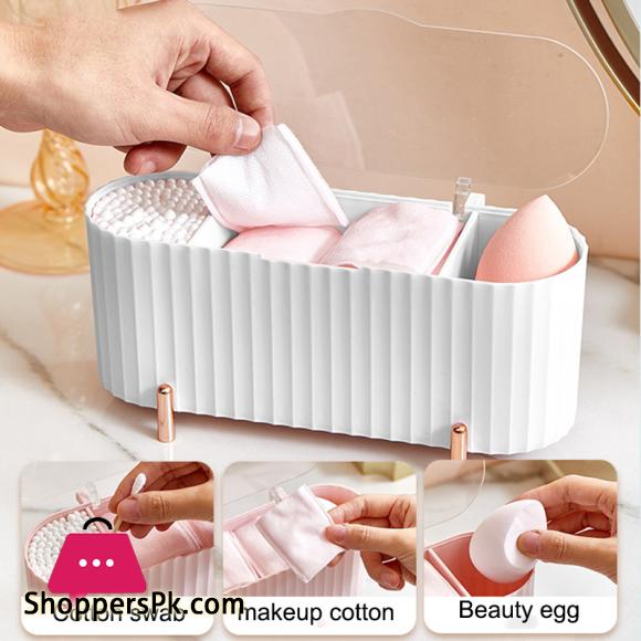 Dustproof Cosmetic Cotton Storage Box with Cover