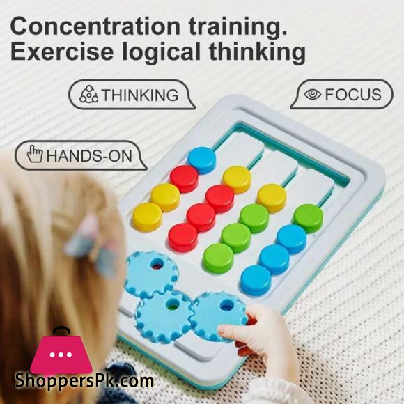 Four Color Sliding Chess Game, Logical Thinking Training Game, Color Classification Matching Puzzle Brain Teasers Advanced Childrens Toy