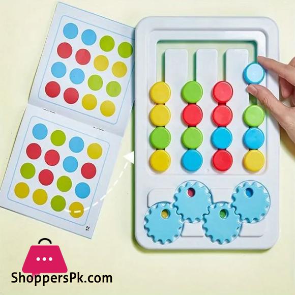 Four Color Sliding Chess Game, Logical Thinking Training Game, Color Classification Matching Puzzle Brain Teasers Advanced Childrens Toy