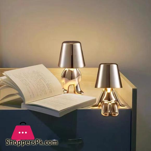 Italy Little Golden Man Night Light Thinkers Lamp Art Decor Lamp
