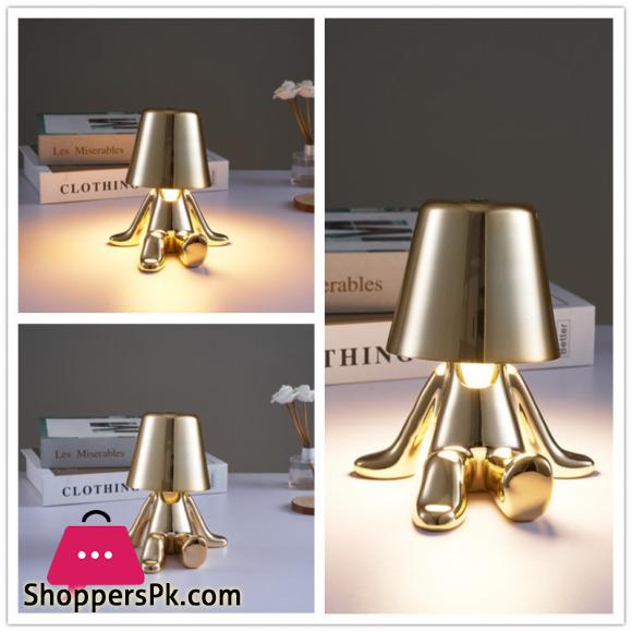 Italy Little Golden Man Night Light Thinkers Lamp Art Decor Lamp